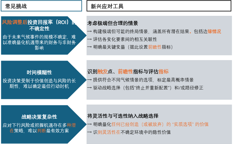 图4:构建气候适应商业论证的常见挑战与建议